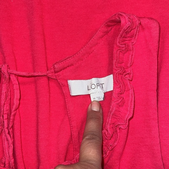 Loft Dress Womens Medium Sleeveless Babydoll Style Pink Scoop Neck casual sun - Picture 9 of 10